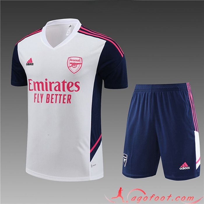 Ensemble Training T-Shirts + Shorts Arsenal Enfant Blanc 2023/2024
