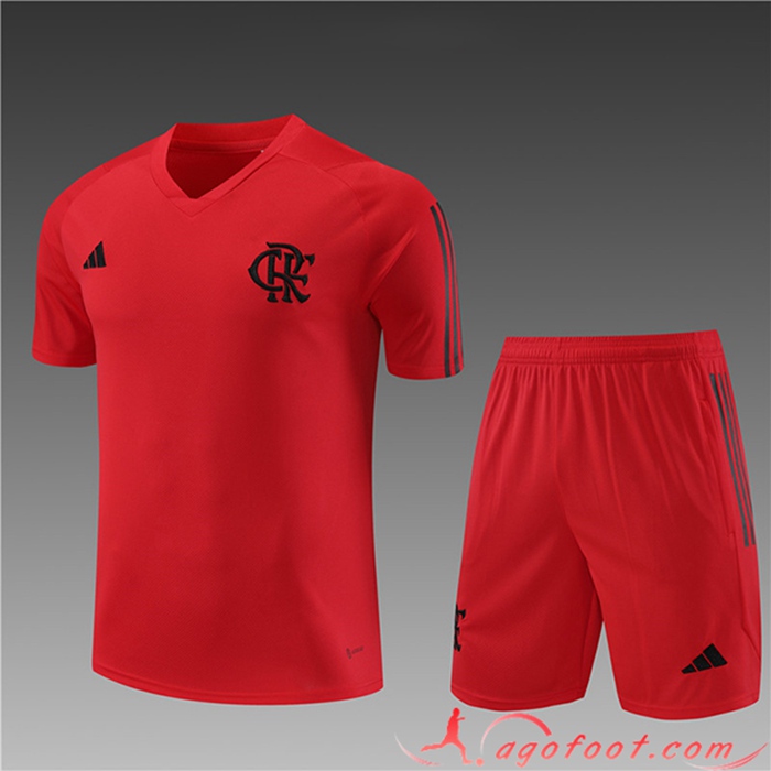 Ensemble Training T-Shirts + Shorts Flamenco Enfant Rouge 2023/2024