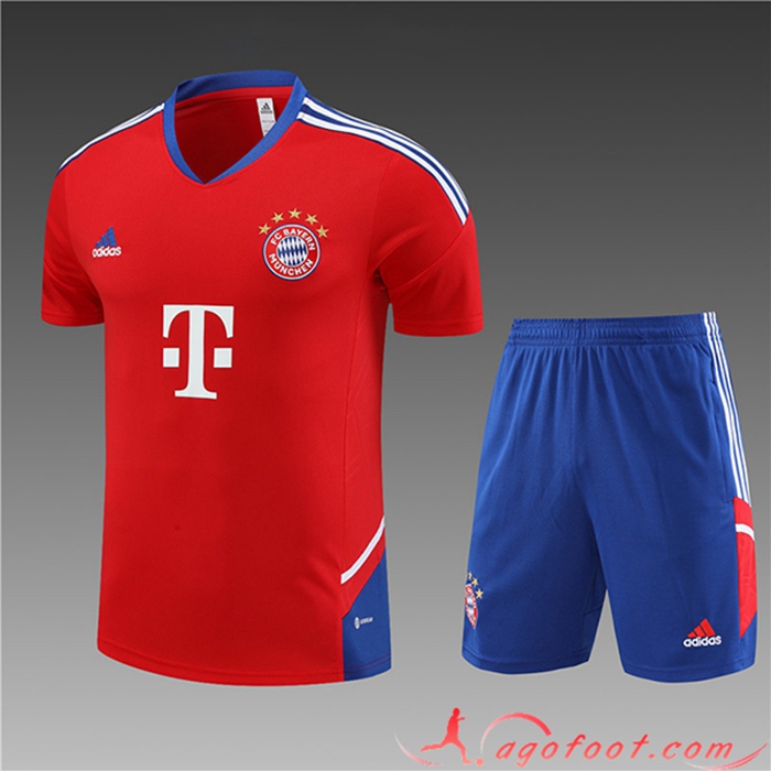 Ensemble Training T-Shirts + Shorts Bayern Munich Enfant Rouge 2023/2024