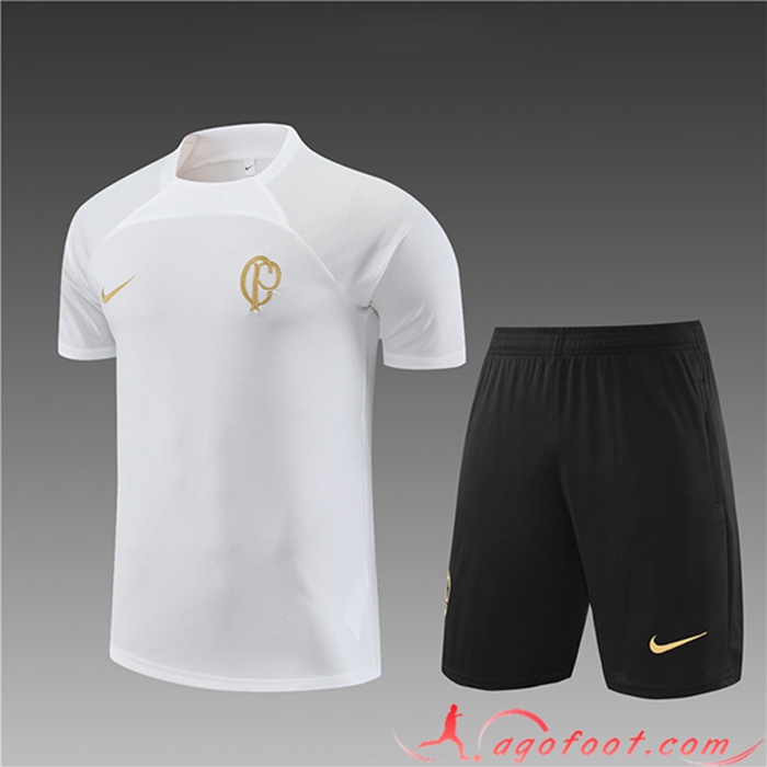 Ensemble Training T-Shirts + Shorts Corinthiens Enfant Noir 2023/2024