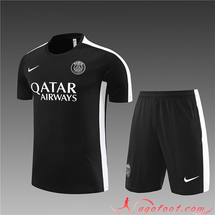 Ensemble Training T-Shirts + Shorts PSG Enfant Noir 2023/2024