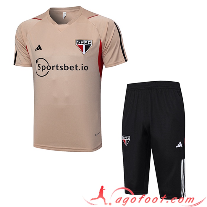 Ensemble Training T-Shirts + Shorts Sao Paulo FC Jaune 2023/2024