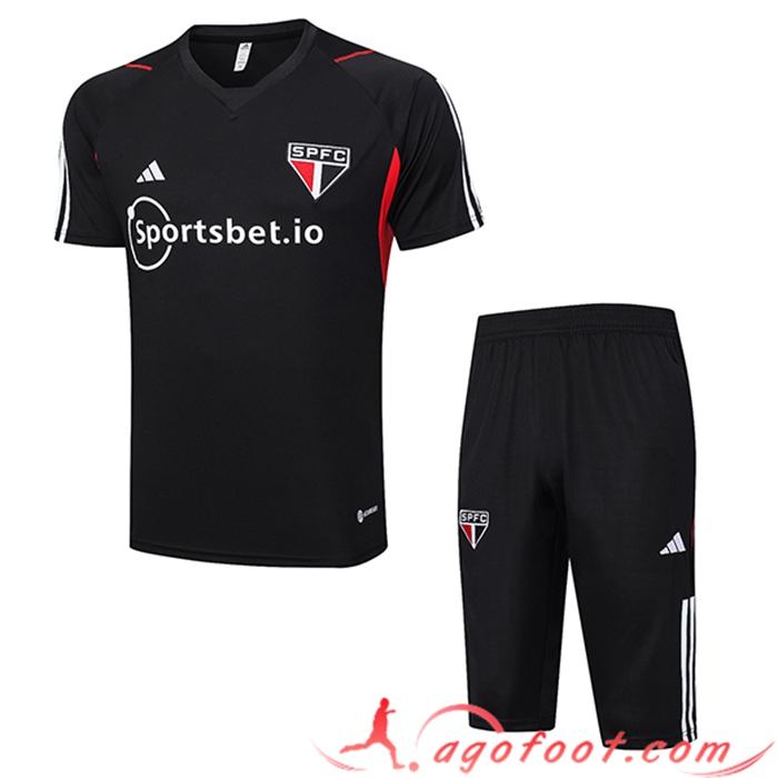 Ensemble Training T-Shirts + Shorts Sao Paulo FC Noir 2023/2024