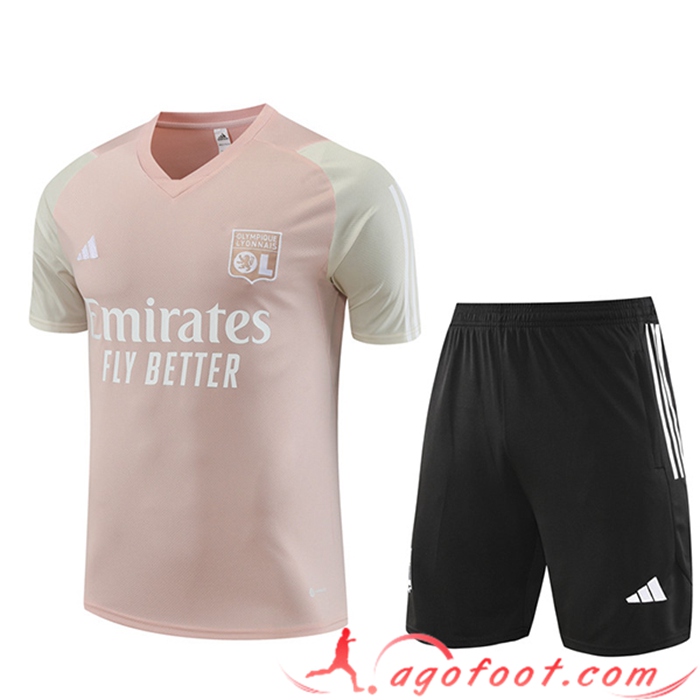 Ensemble Training T-Shirts + Shorts Lyon Rose 2023/2024