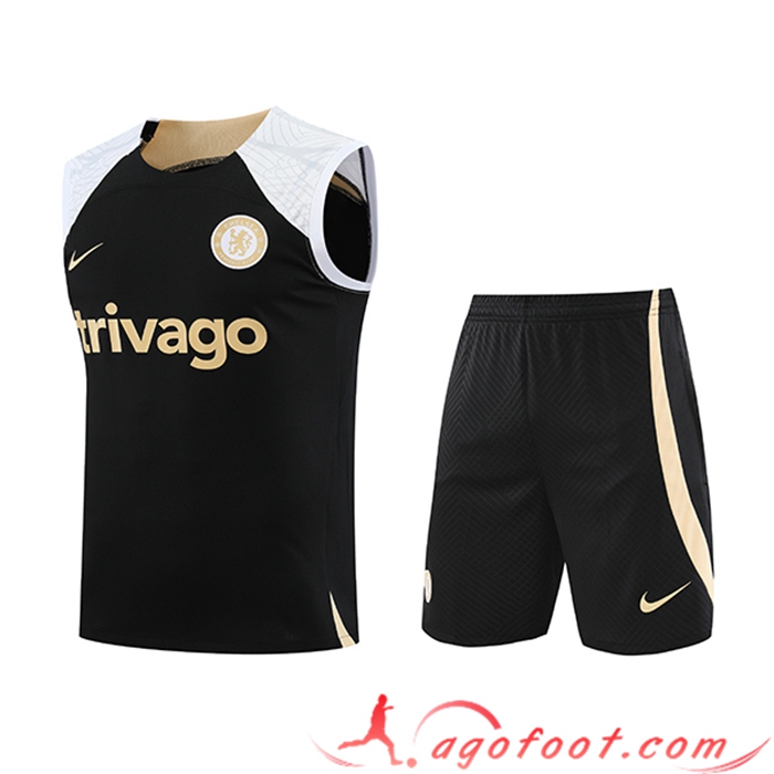 Ensemble Training Debardeur + Shorts FC Chelsea Noir 2023/2024 -02