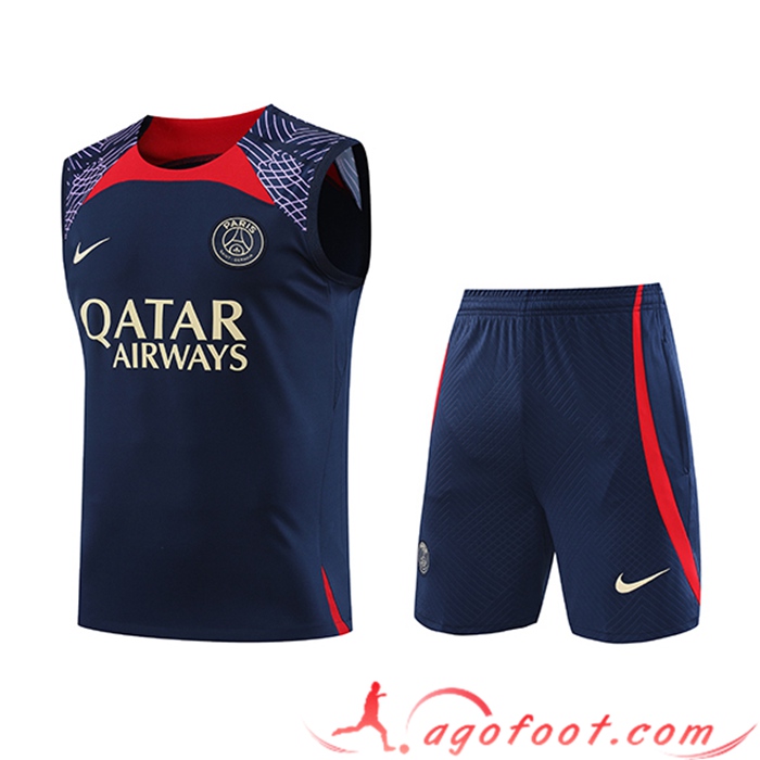 Ensemble Training Debardeur + Shorts PSG Bleu Marine 2023/2024 -02