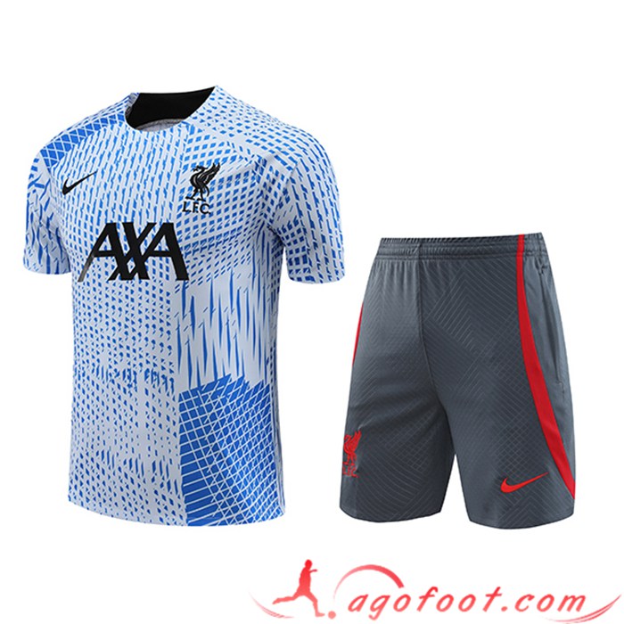 Ensemble Training T-Shirts + Shorts FC Liverpool Bleu Clair 2023/2024