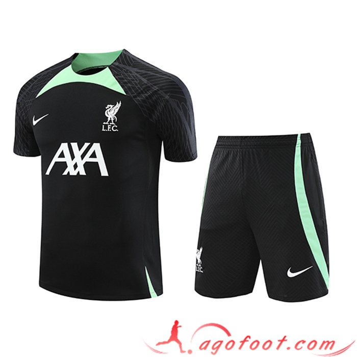 Ensemble Training T-Shirts + Shorts FC Liverpool Noir 2023/2024
