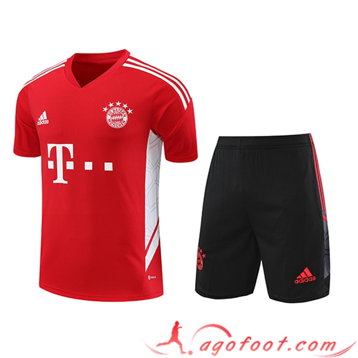 Ensemble Training T-Shirts + Shorts Bayern Munich Rouge 2023/2024