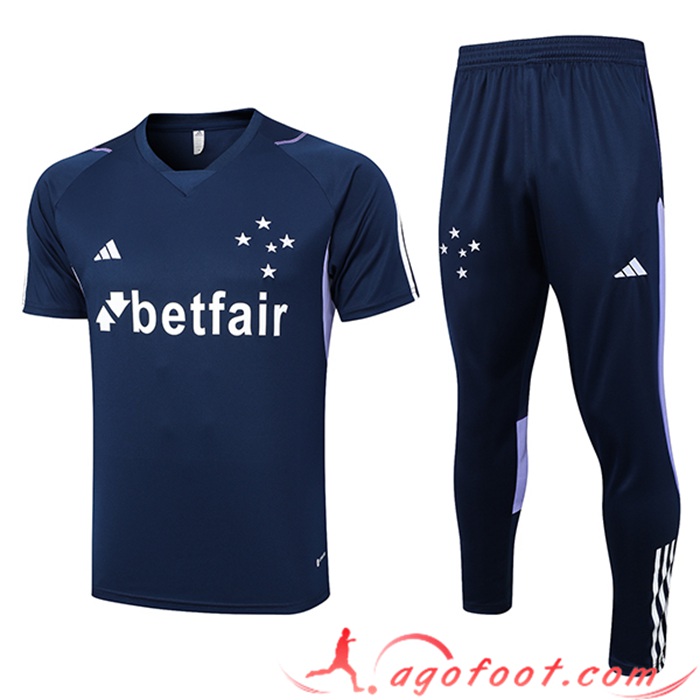 Ensemble Training T-Shirts + Pantalon Cruzeiro Bleu Marine 2023/2024