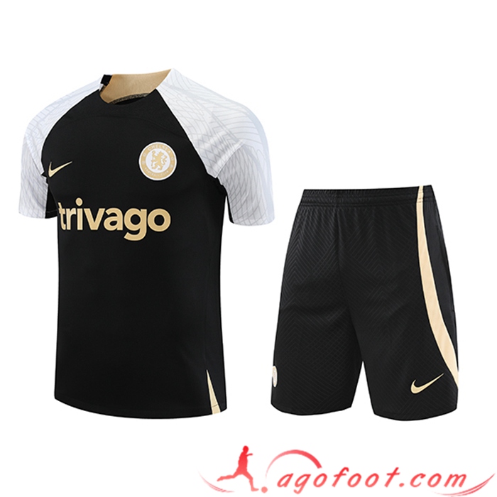 Ensemble Training T-Shirts + Shorts FC Chelsea Noir 2023/2024