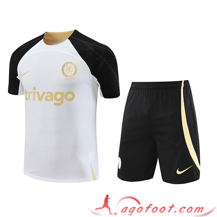 Ensemble Training T-Shirts + Shorts FC Chelsea Blanc 2023/2024 -02