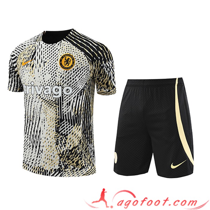 Ensemble Training T-Shirts + Shorts FC Chelsea Jaune 2023/2024