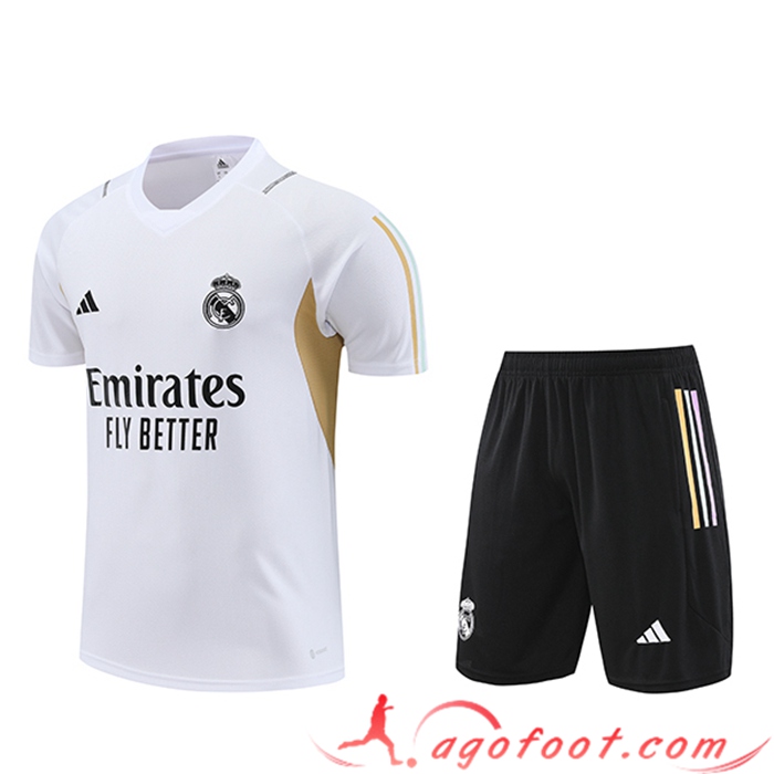 Ensemble Training T-Shirts + Shorts Real Madrid Blanc 2023/2024 -02