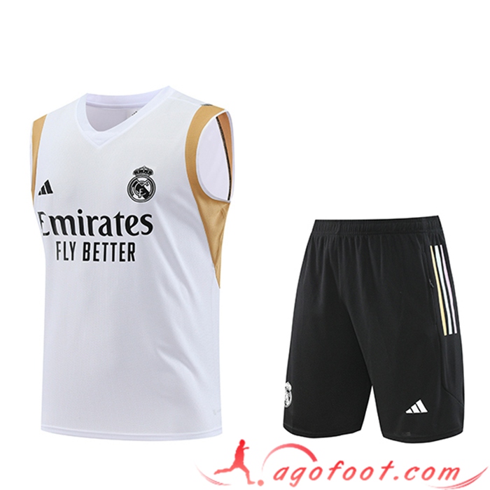 Ensemble Training Debardeur + Shorts Real Madrid Blanc 2023/2024 -02