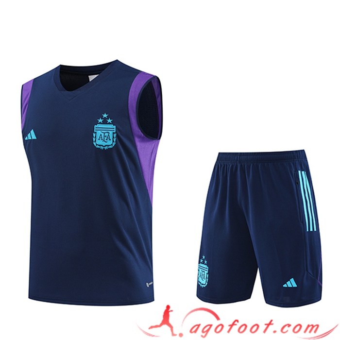 Ensemble Training Debardeur + Shorts Argentin Bleu Marine 2023/2024 -02