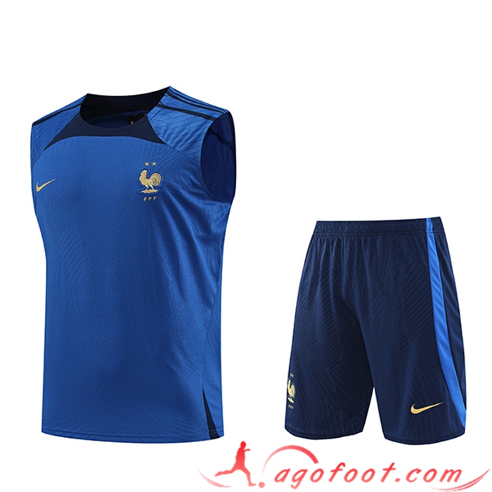 Ensemble Training Debardeur + Shorts France Bleu 2023/2024