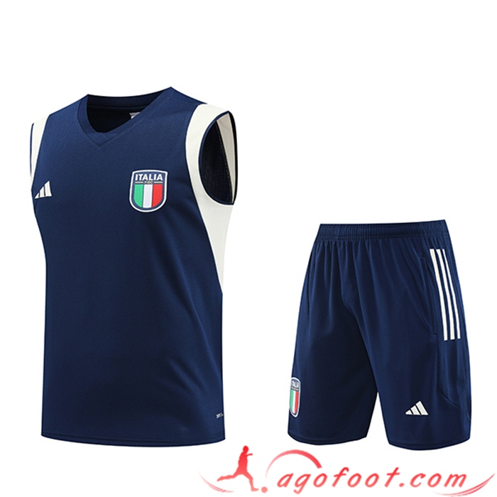 Ensemble Training Debardeur + Shorts Italie Bleu Marine 2023/2024