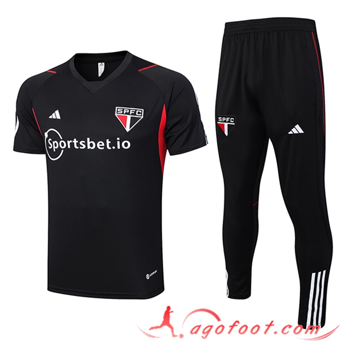 Ensemble Training T-Shirts + Pantalon Sao Paulo FC Noir 2023/2024