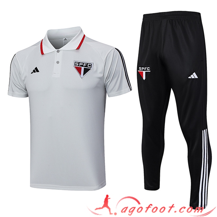 Ensemble Polo Foot Sao Paulo FC Gris Clair 2023/2024