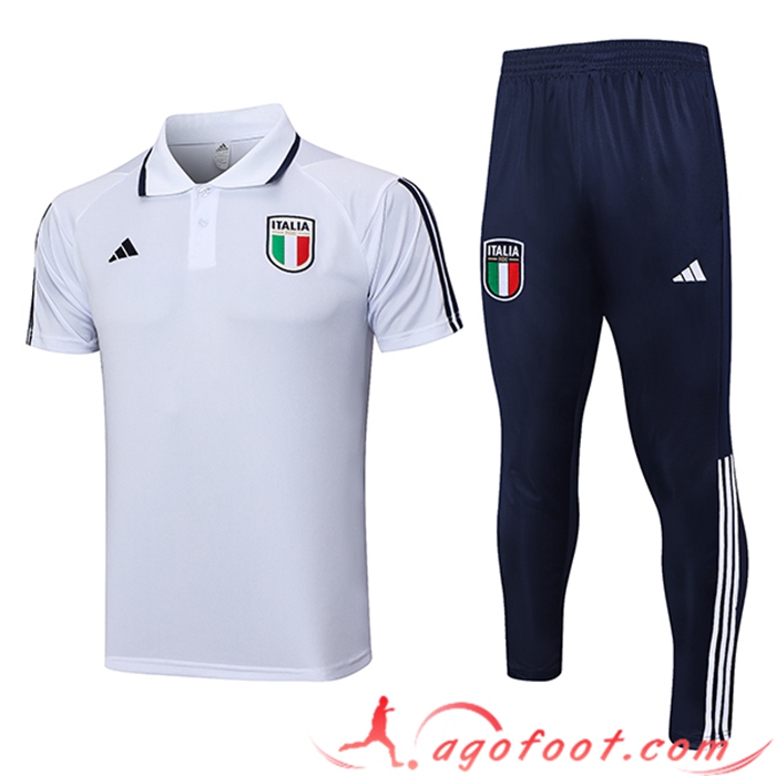 Ensemble Polo Foot Italie Blanc 2023/2024 -02