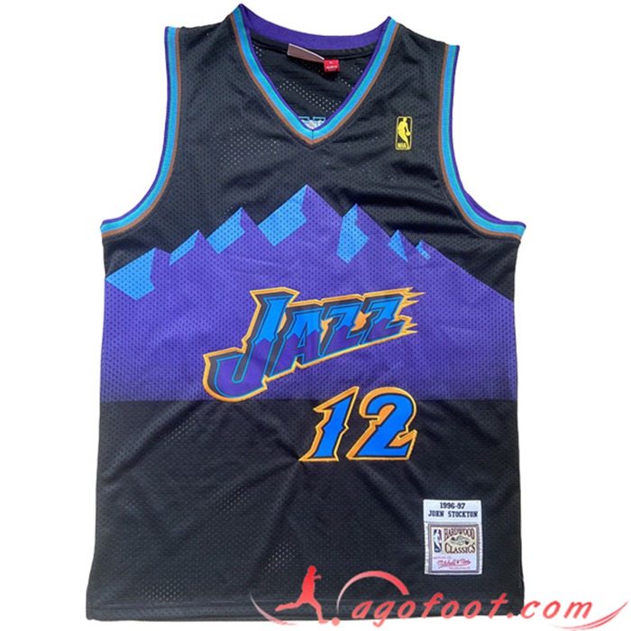 Maillot Utah Jazz (STOCKTON #12) 2023/24 Noir