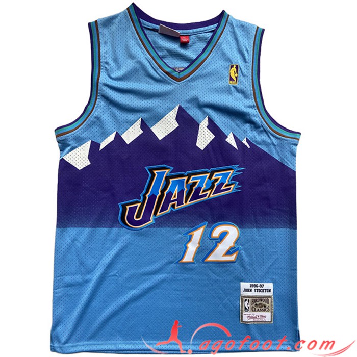 Maillot Utah Jazz (STOCKTON #12) 2023/24 Bleu Clair