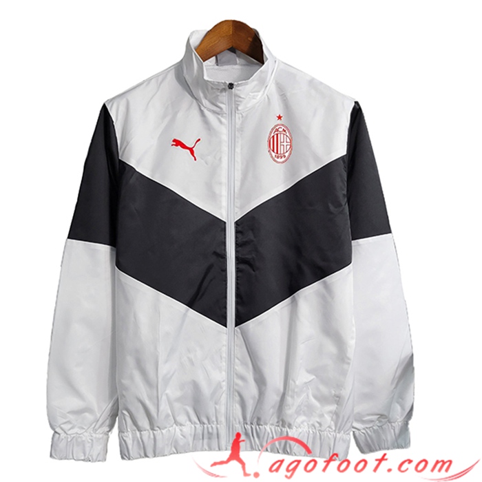 Coupe-Vent Milan AC Noir/Blanc 2023/2024