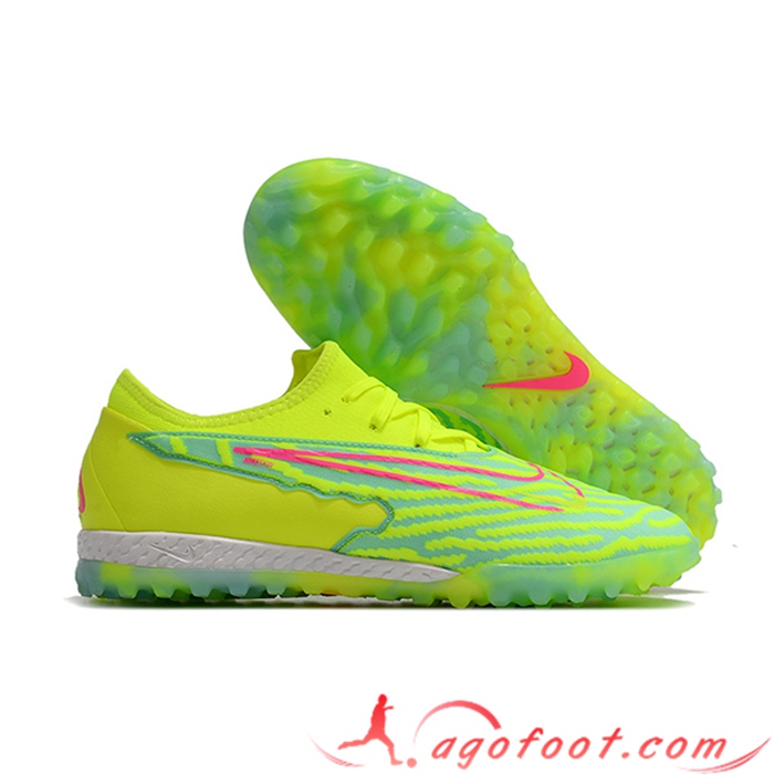 Nike Chaussures de Foot React Phantom GX Pro TF Vert/Jaune