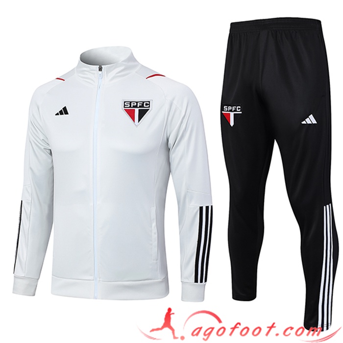 Ensemble Survetement de Foot - Veste Sao Paulo FC Blanc 2023/2024