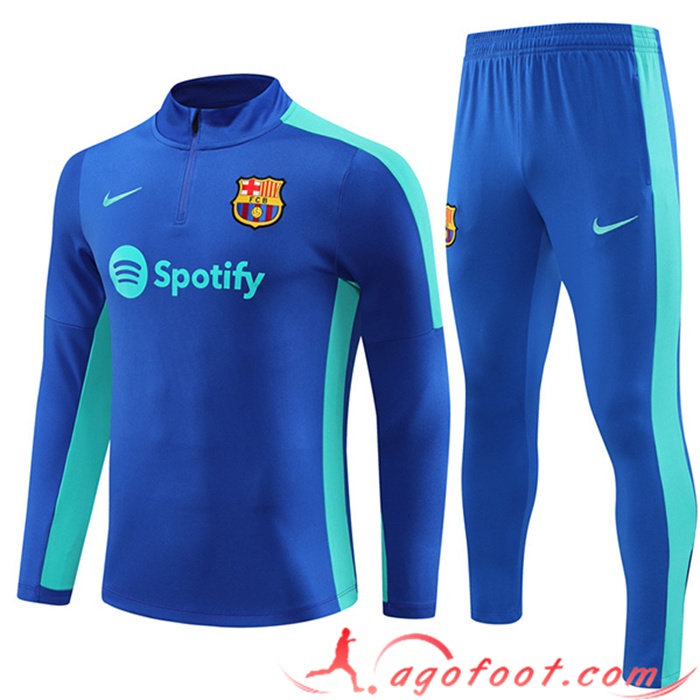 Ensemble Survetement de Foot FC Barcelone Bleu 2023/2024 -02