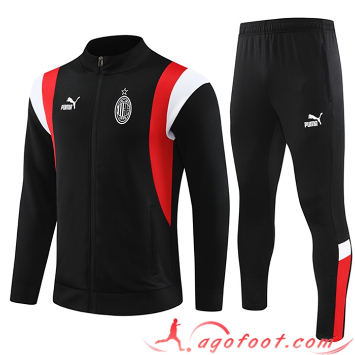 Ensemble Survetement de Foot - Veste Milan AC Noir 2023/2024