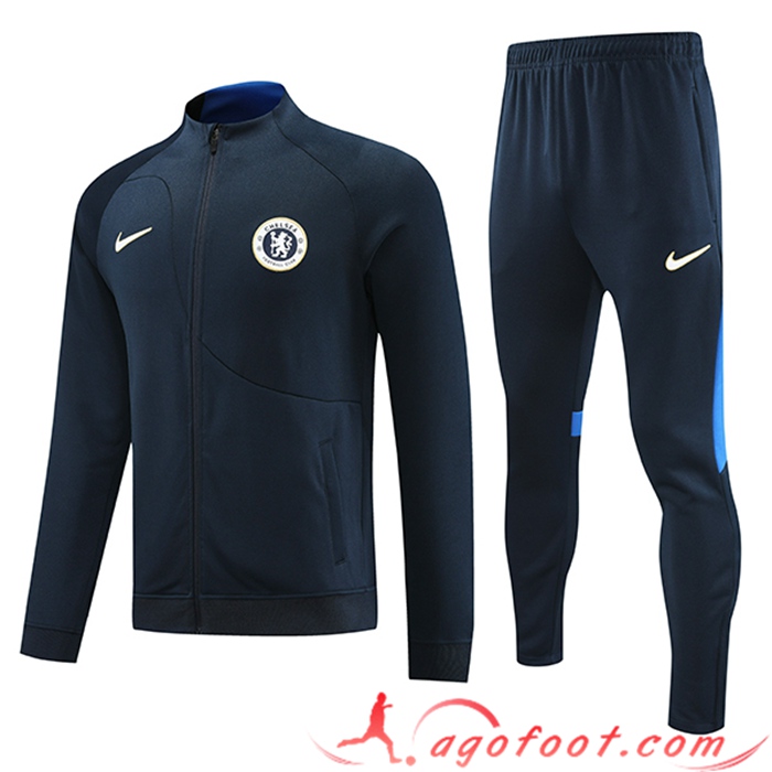 Ensemble Survetement de Foot - Veste FC Chelsea Bleu Marine 2023/2024