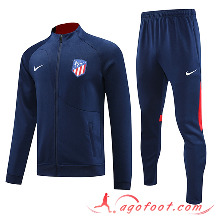 Ensemble Survetement de Foot - Veste Atletico Madrid Bleu Marine 2023/2024