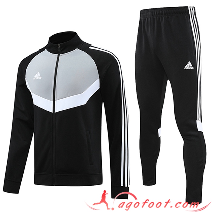 Ensemble Survetement de Foot - Veste Adidas Noir/Gris 2023/2024