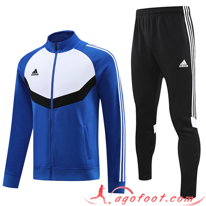 Ensemble Survetement de Foot - Veste Adidas Bleu/Blanc 2023/2024