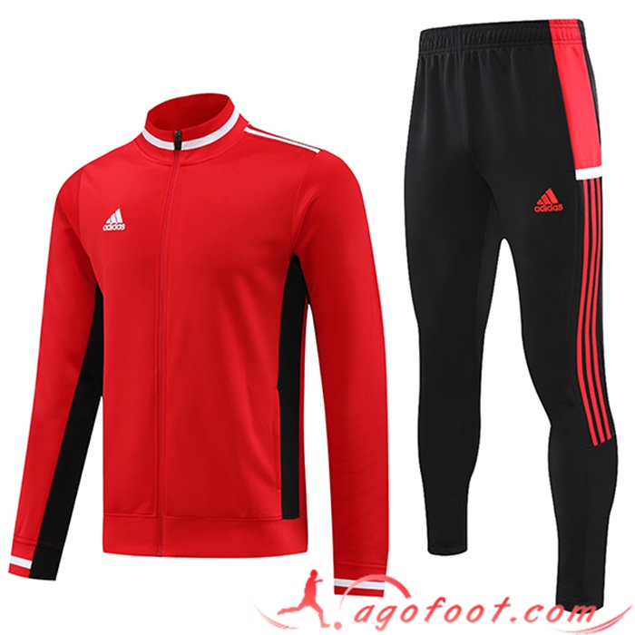 Ensemble Survetement de Foot - Veste Adidas Rouge 2023/2024 -02