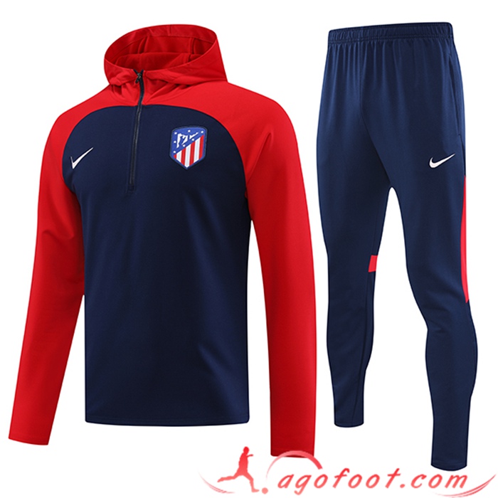Ensemble Survetement Veste A Capuche Atletico Madrid Bleu Marine 2023/2024