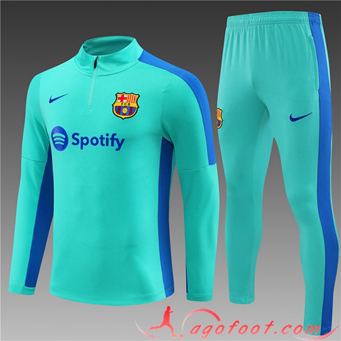 Ensemble Survetement de Foot FC Barcelone Enfant Vert 2023/2024