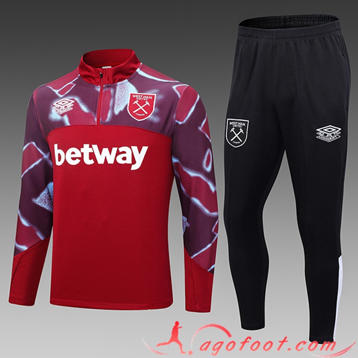 Ensemble Survetement de Foot West Ham Enfant Rouge 2023/2024