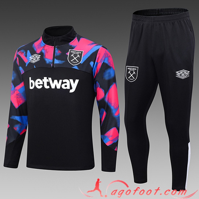 Ensemble Survetement de Foot West Ham Enfant Noir 2023/2024
