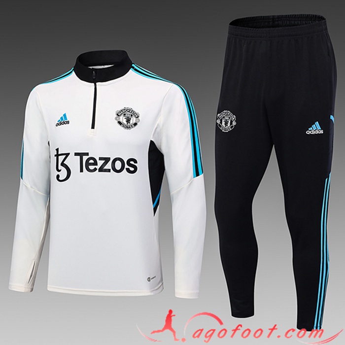 Ensemble Survetement de Foot Manchester United Enfant Blanc 2023/2024 -02