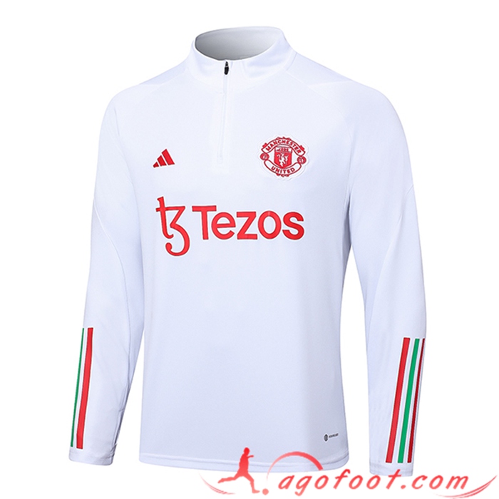 Sweatshirt Training Manchester United Blanc 2023/2024 -02
