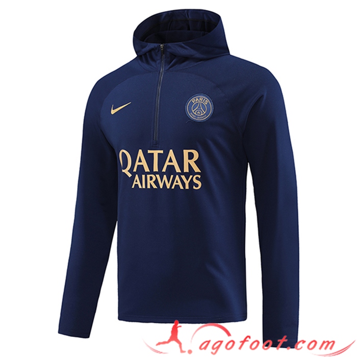 Sweatshirt Training Capuche PSG Bleu Marine 2023/2024