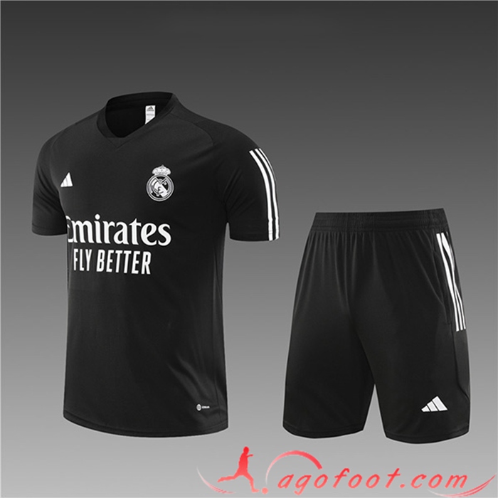 Ensemble Training T-Shirts + Shorts Real Madrid Enfant Noir 2023/2024