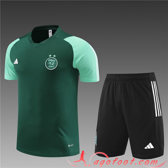 Ensemble Training T-Shirts + Shorts Algérie Enfant Vert 2023/2024