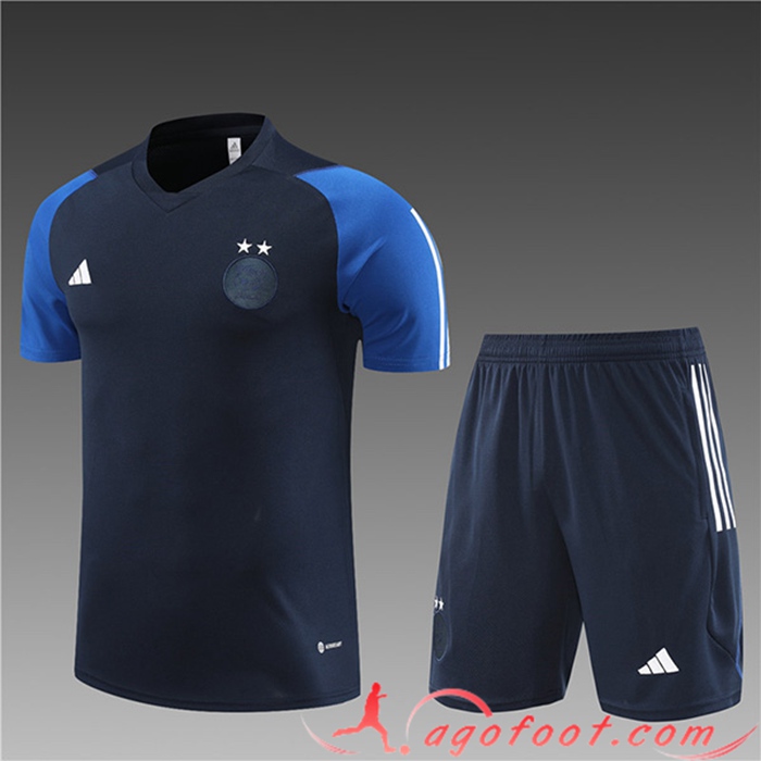 Ensemble Training T-Shirts + Shorts Algérie Enfant Bleu Marine 2023/2024