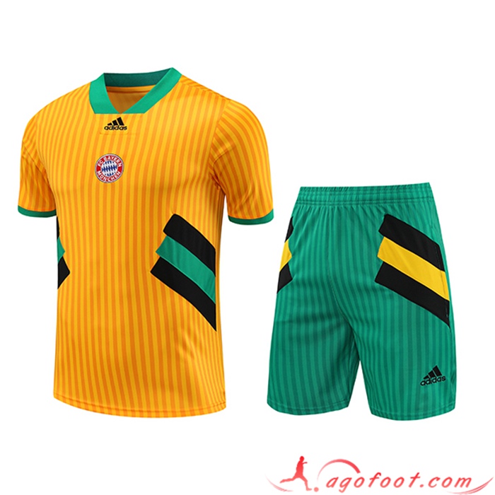 Ensemble Training T-Shirts + Shorts Bayern Munich Jaune 2023/2024 -02
