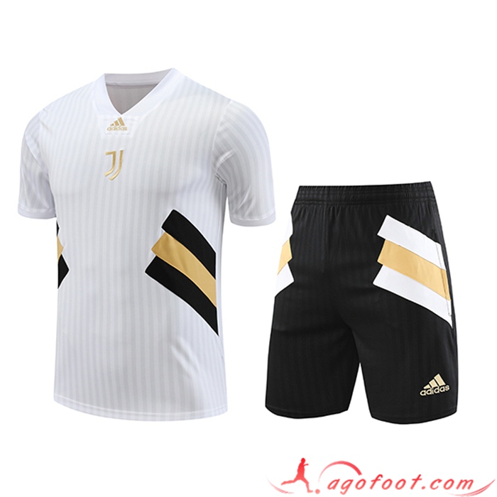 Ensemble Training T-Shirts + Shorts Juventus Blanc 2023/2024 -04