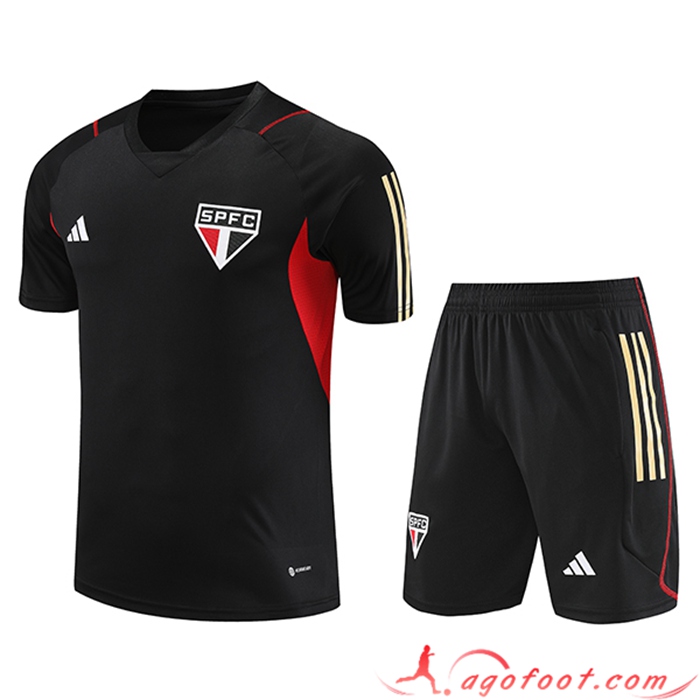 Ensemble Training T-Shirts + Shorts Sao Paulo FC Noir 2023/2024 -02